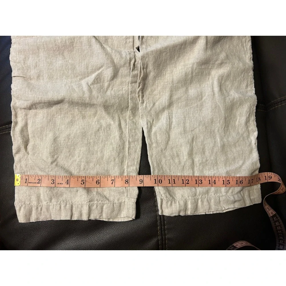 Banana Republic Beige Linen Straight Leg Drawstring Pants. Women's Size Small.